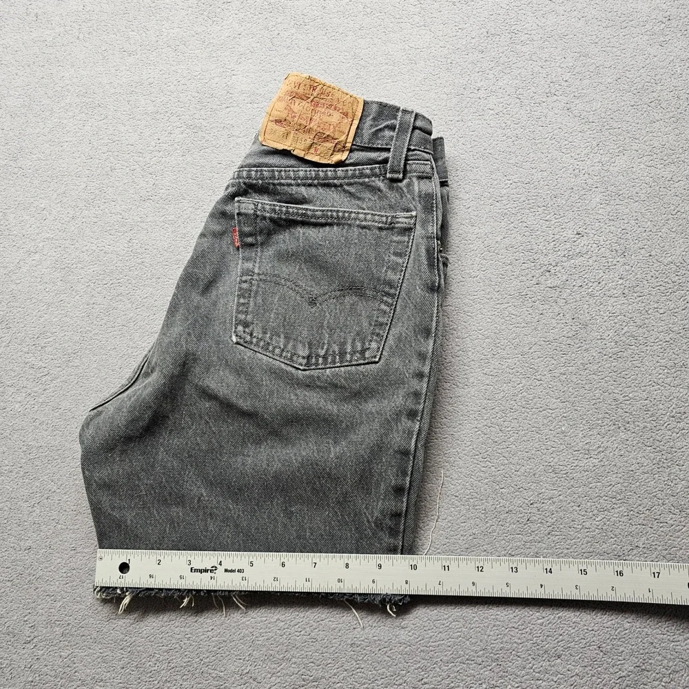 Vintage Levi's 501 Cut-Off Shorts Womens Size 11 Black Denim Red Tab Button Fly